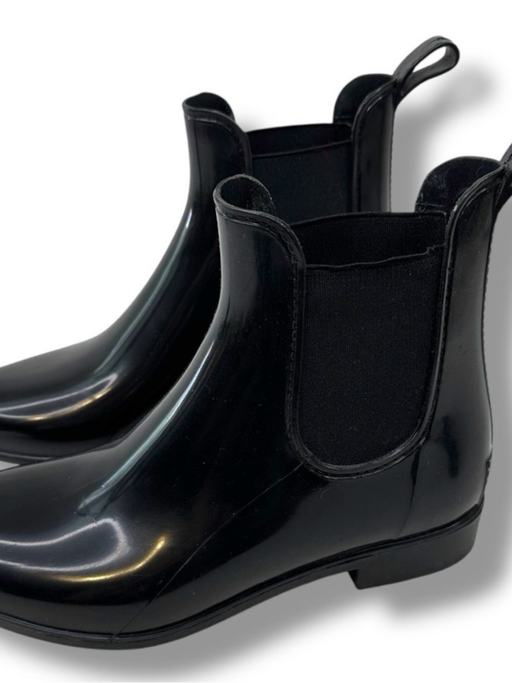 J. Crew Black Chelsea Rain Ankle Boots